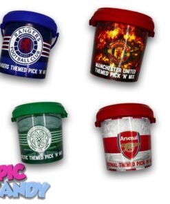Football-themed Candy Bucket, 4-Pack Assorted Snacks & Candies