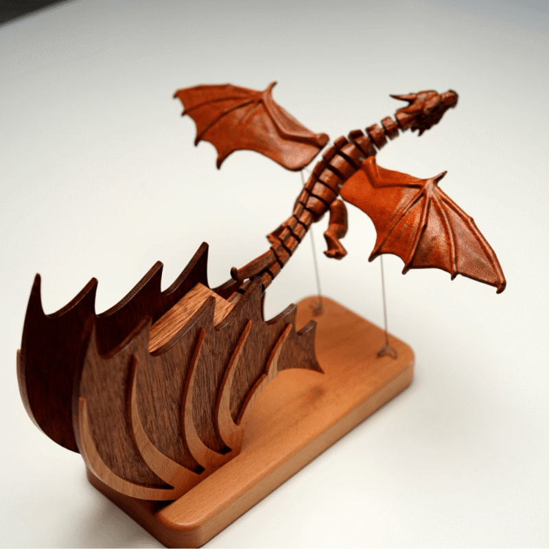 Zhiqier Handcrafted Wooden Gothic Dragon Automaton