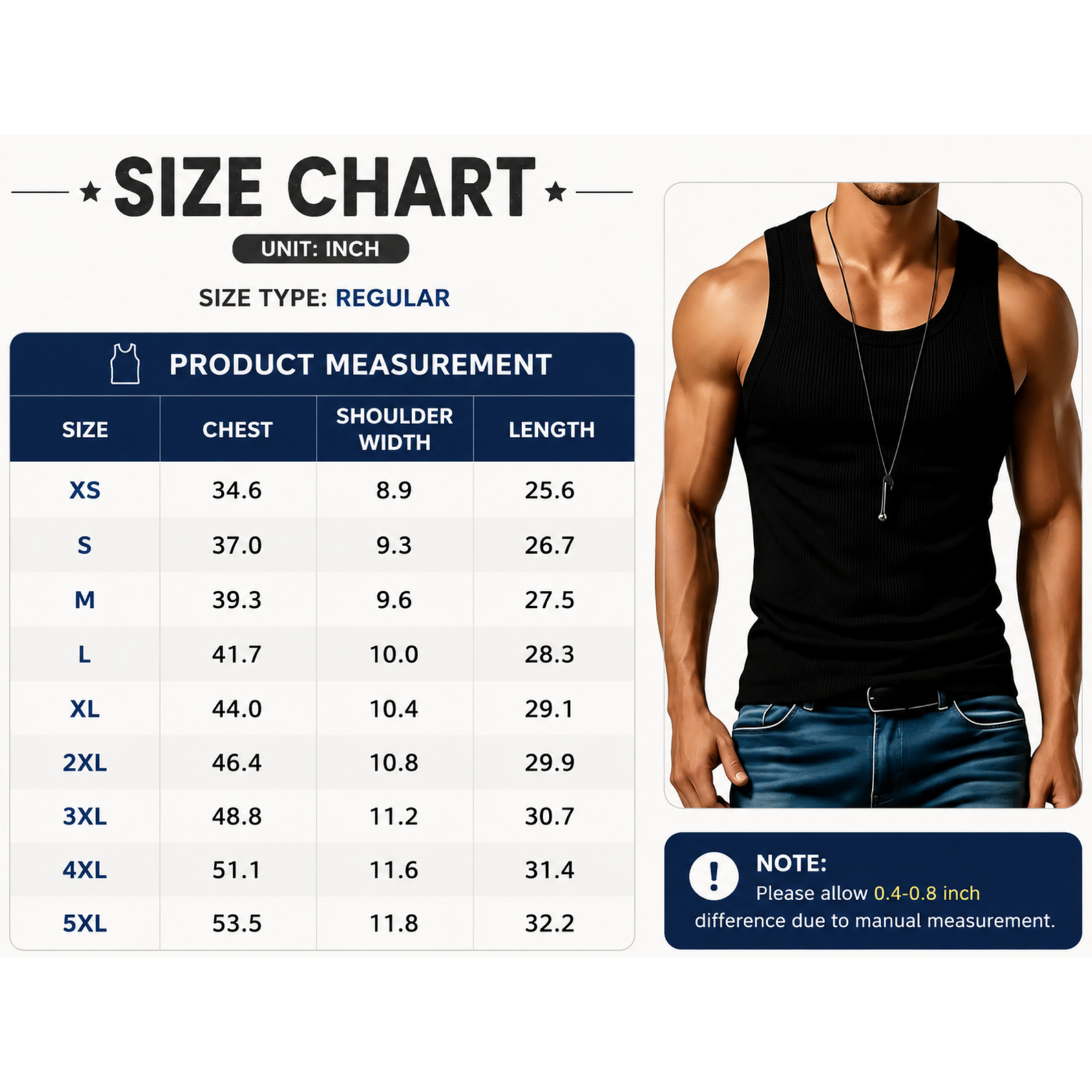 Men’s Wide Strap Ribbed Tank Top