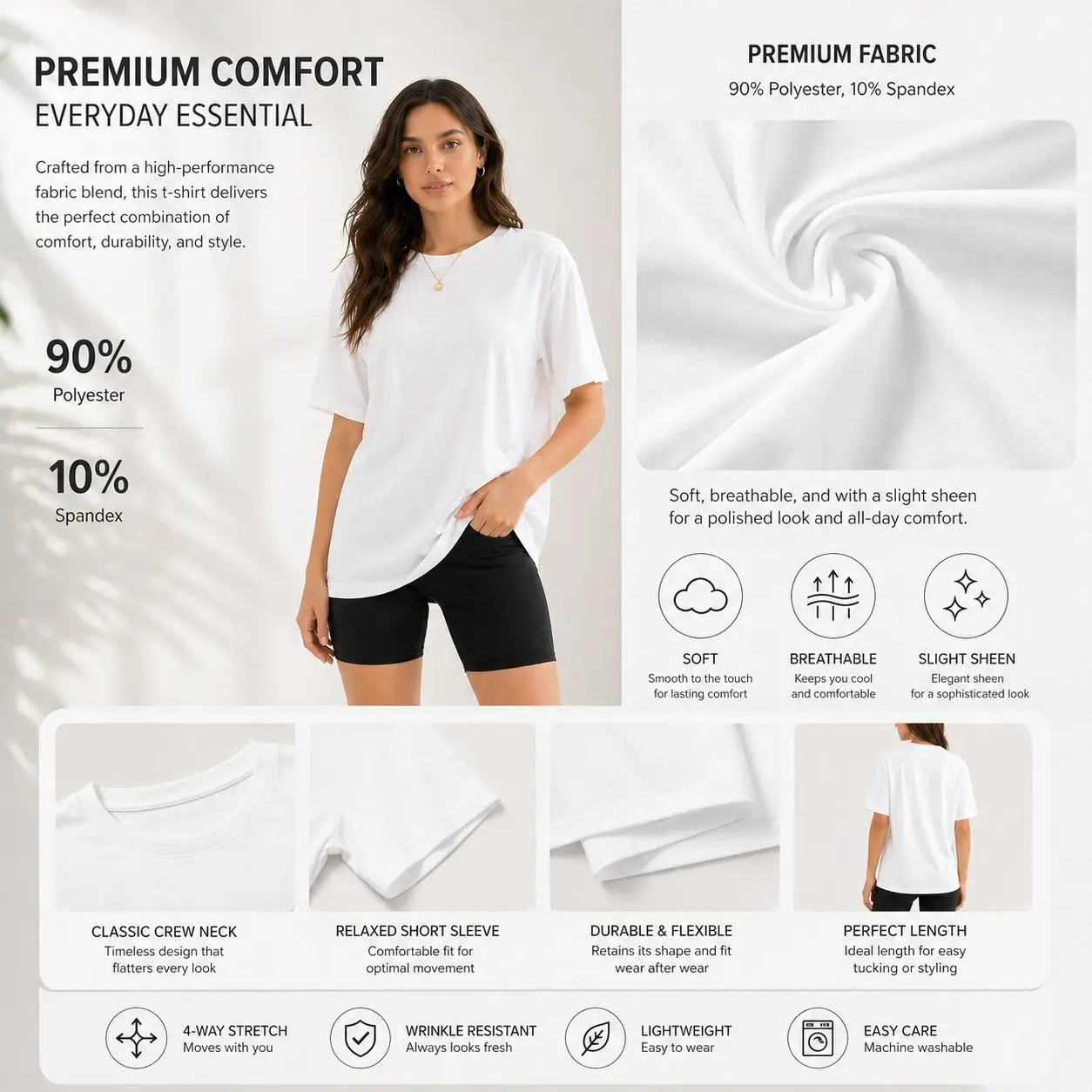 【Limited time deal】Women’s Summer Undershirt Short Sleeve T-Shirt