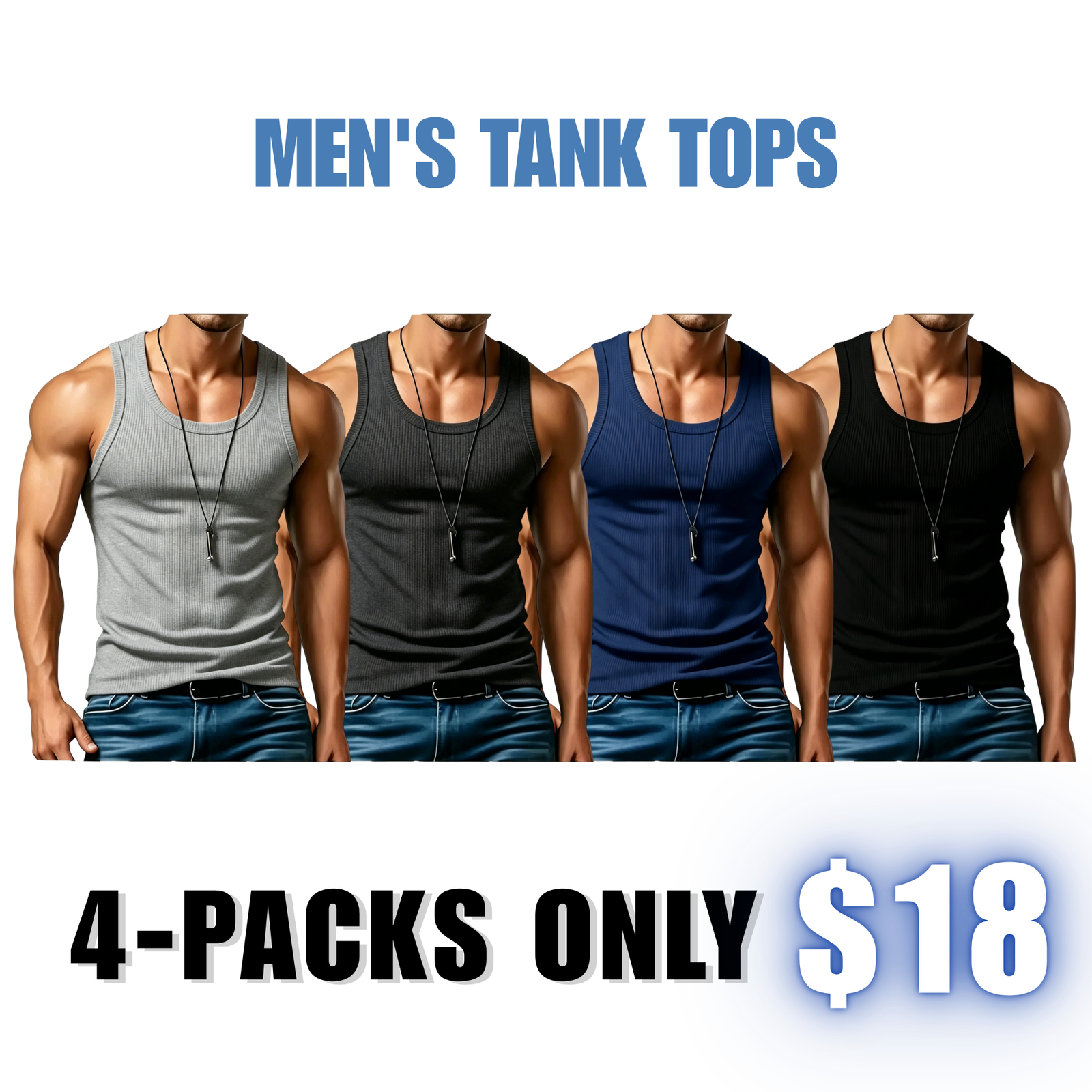 Men’s Wide Strap Ribbed Tank Top