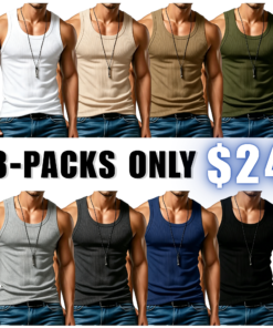 Men's Wide Strap Ribbed Tank Top