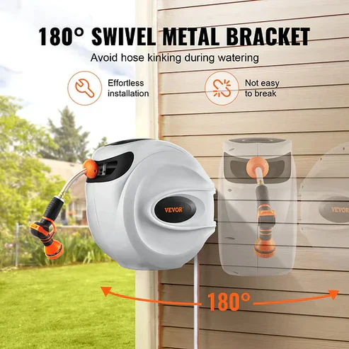 Wall Mount Smart Hose Management System - 180° Swivel